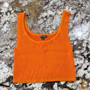 Wild Fable Bright Orange Ribbed Crop Top